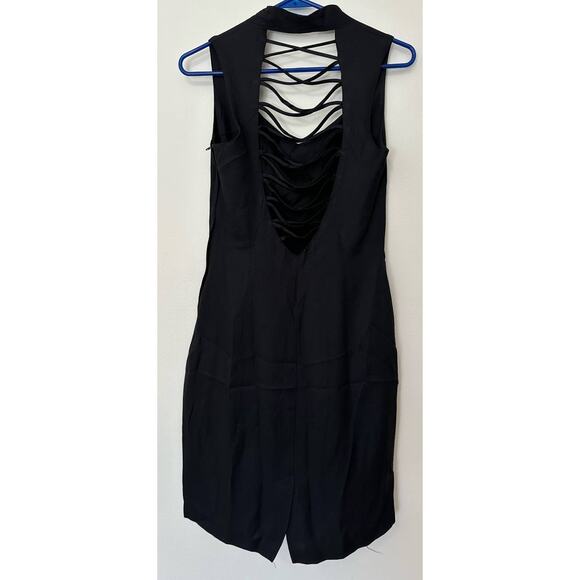 CDC Evening Black Cocktail Dress Size 6 Open Back - Picture 5 of 7